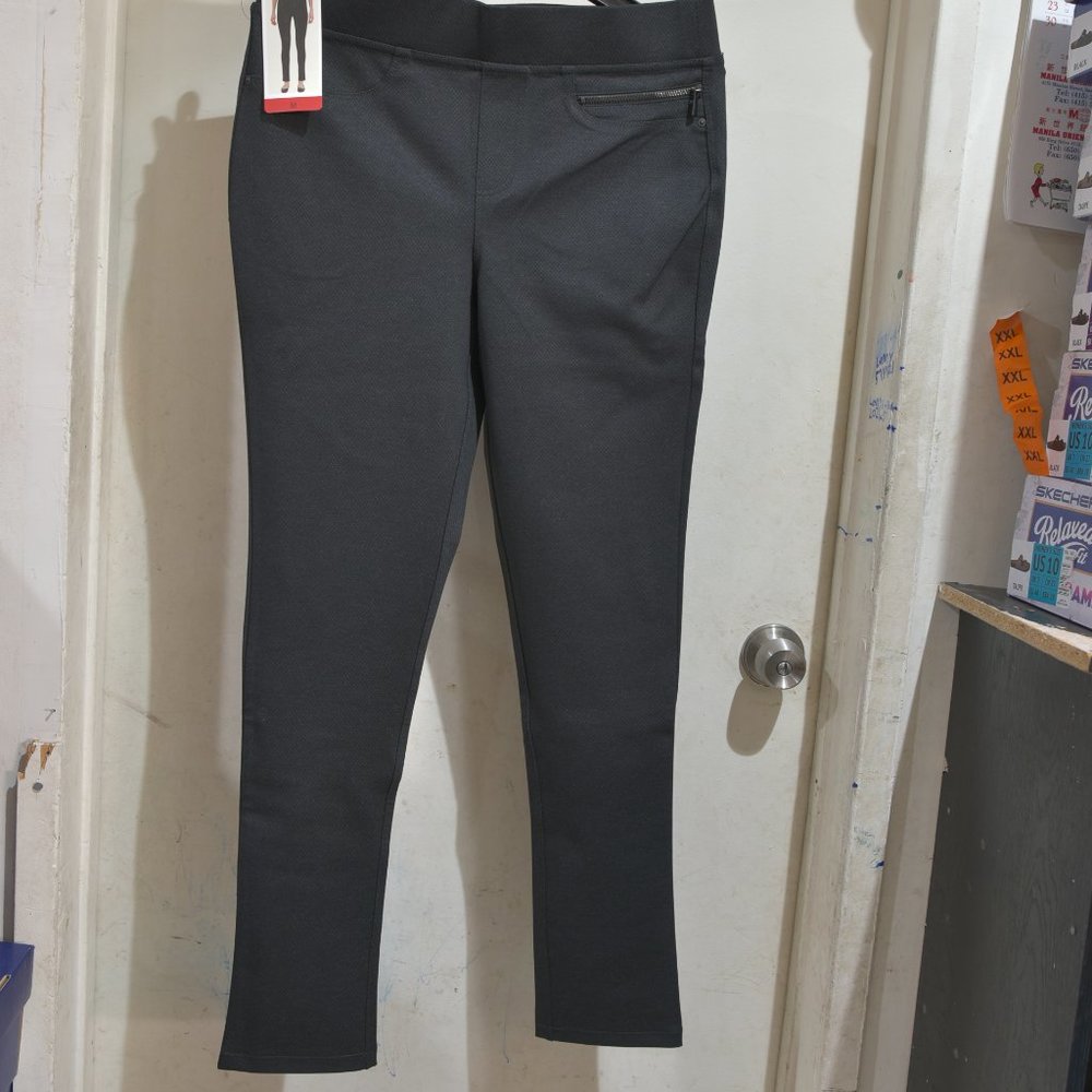 DKNY Jeans Womens Pul-On Ponte Pants Grey Diamond - Picture 2 of 5